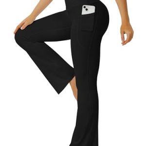 Yoga Pants Women, Flare Leggings for Women with Pockets Crossover High Waisted Bootcut Yoga Pants