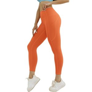 Womens High Waisted Active Yoga Pants with Pockets Tummy Control Workout Buttery Soft Leggings