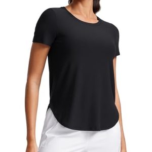 Cloudweight Workout Tops for Women Lightweight Athletic Short Sleeve Shirts Gym Running Side Slit T-Shirts