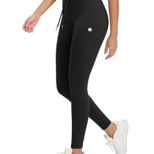 Women's Drawstring Tie Daily Leggings 25" / 28" High Waist Workout Yoga Pants