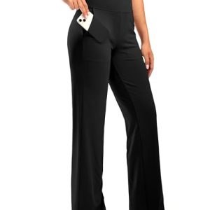 Women's Yoga Pants Wide Leg wiht Pockets High Waist Stretch Loose Casual Lounge Sweatpants Petite/Regular/Tall