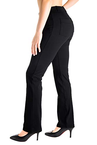,Belt Loops,Women's Petite/Regular/Tall Straight Leg Yoga Dress Pants