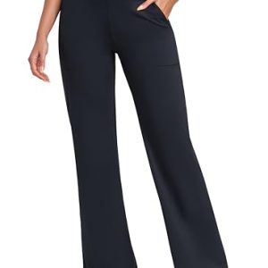 Women's Wide Leg Pants Hight Waisted Work Casual Yoga Workout Pants with Pockets Petite/Regular/Tall