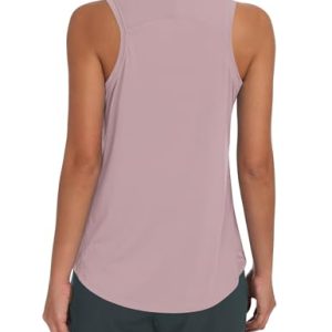 31cxB2K62gL.jpg Women's Summer Workout Tops Sleeveless Racerback Athletic Tank Top High Neck Loose Fit Running Gym Yoga Shirts
