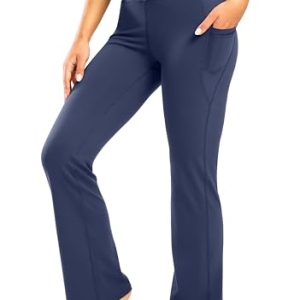 28"/30"/32"/34" Inseam Women's Bootcut Yoga Pants Long Bootleg High-Waisted Flare Pants with Pockets