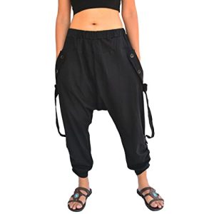 Harem Pants Men Women Casual Yoga Capri Lounge Trousers, Shorts 2 Pockets, Elastic Waist