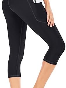 High Waisted Yoga Pants for Women with Pockets Capri Leggings for Women Workout Leggings for Women Yoga Capris