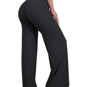 Straight Leggings Bottoms Wide Leg Pants for Women 29"/ 31.5"/33" High Waist Stretch Casual Sweatpants