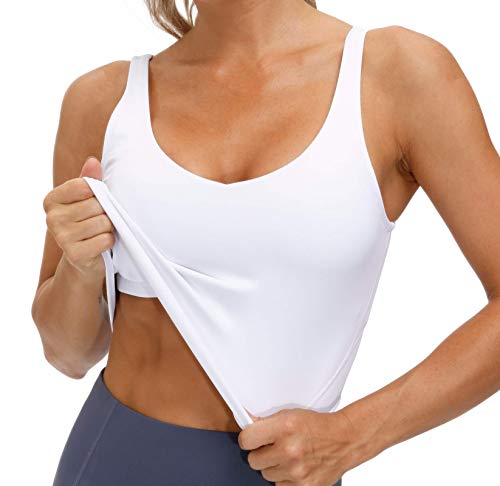 41-BvsWLbAL.jpg Womens' Sports Bra Longline Wirefree Padded with Medium Support