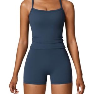 413EJvgqTdL.jpg Two Piece Workout Sets For Women Tank Top Matching High Waist Booty Lifting Shorts Gym Yoga Active Wear Outfits