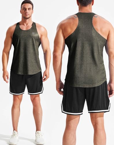 414S654PU7L.jpg Men's Workout Running Tank Top Sleeveless Gym Athletic Shirts