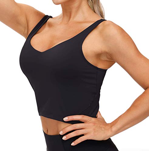 41CmKqORaoL.jpg Womens' Sports Bra Longline Wirefree Padded with Medium Support