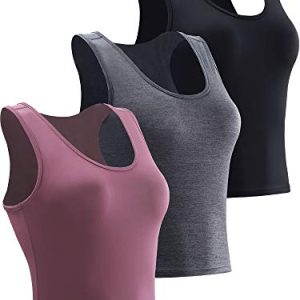 Women's Running Workout Athletic Crop Shirts Pack of 3