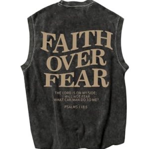 41SaIsSErL.jpg Vintage T Shirts for Men Graphic Y2K Gym Shirts Letter Sleeveless Loose Washed Tank Tops