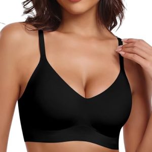 41UJXSJ3E3L.jpg Womens Wireless Seamless Pullover Bra with Soft Support Vest No Underwire Criss Cross Back T Shirt Bra