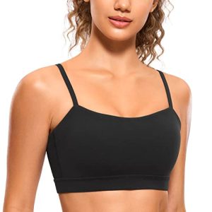 Butterluxe Womens Adjustable Spaghetti Thin Strap Sports Bra - Padded Wireless Square Neck Workout Yoga Clothes