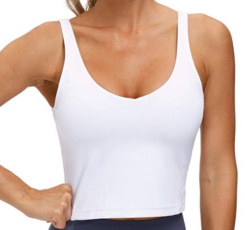 41Wl5YR3PnL.jpg Womens' Sports Bra Longline Wirefree Padded with Medium Support