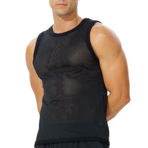 41YSZ5zAL-L.jpg Men's Mesh Workout Tank Top Fitted Sleeveless Shirt for Casual Gym Muscle Training