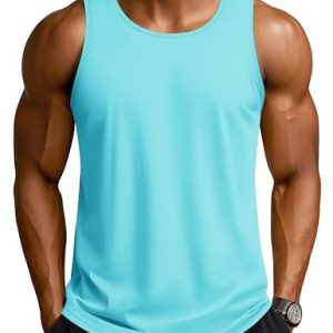 Men's Workout Tank Tops Sleeveless UPF 50+ Summer Sun Shirts Quick Dry for Running Swim Gym Beach
