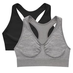 41j-LbiZYDL.jpg Women's Seamless Racerback Bra, Pullover Full-Coverage Bralette, 2-Pack