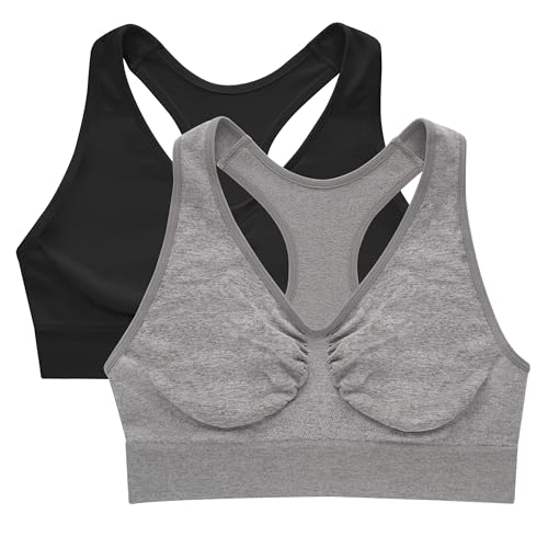41j-LbiZYDL.jpg Women's Seamless Racerback Bra, Pullover Full-Coverage Bralette, 2-Pack