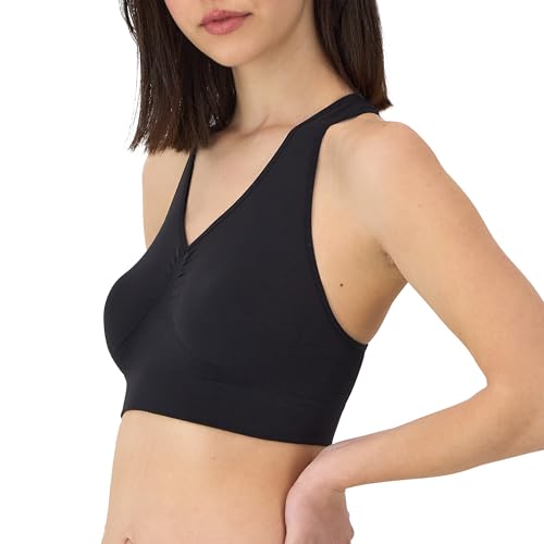 41jxBbBlw6L.jpg Women's Seamless Racerback Bra, Pullover Full-Coverage Bralette, 2-Pack