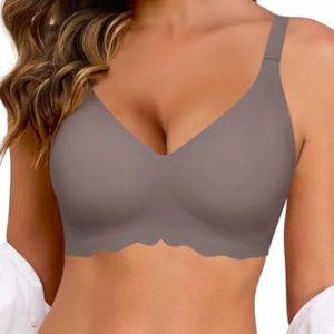 Wireless T Shirt Bra Seamless Push Up Bralette Full Coverage V Neck Comfortable Bras for Women