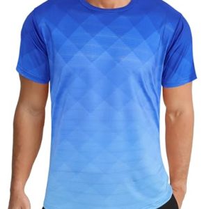Men's Athletic T-Shirt Performance Gym Shirt Quick Dry Moisture Wicking Running Workout Short Sleeve Tops