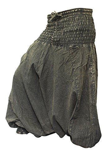 Unisex Stonewashed Plain Hippy Harem Trouser